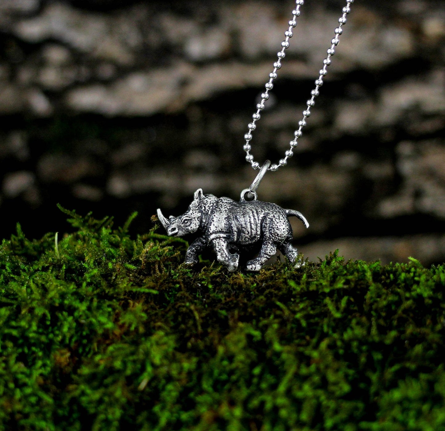 925 Sterling Silver Rhino Pendant, Rhino Necklace, African Animal Pendant, African Men's Pendant, Personalized Creative Jewelry - Handmade