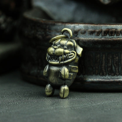 Vicious Dog pendant,Brass Solid Pendant,Violent Dog pendant,Bully Dog Pendant Brass 925 silver handmade custom jewelry