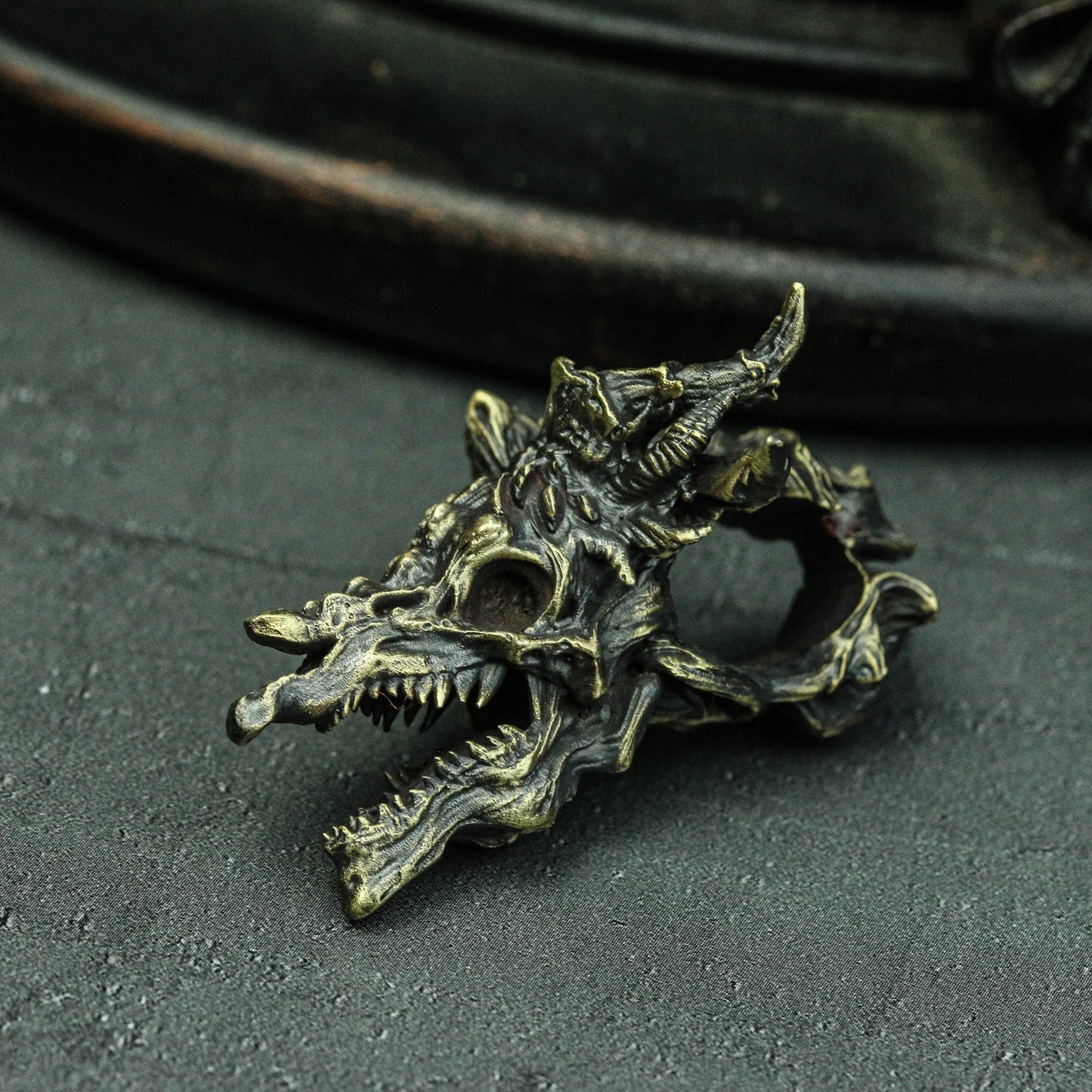 Dragon Skull Pendant,Demon Dragon Pendant,Skull Dragon Dragon King Pendant,Roaring Dragon Pendant,Brass925silver handmade custom jewelry