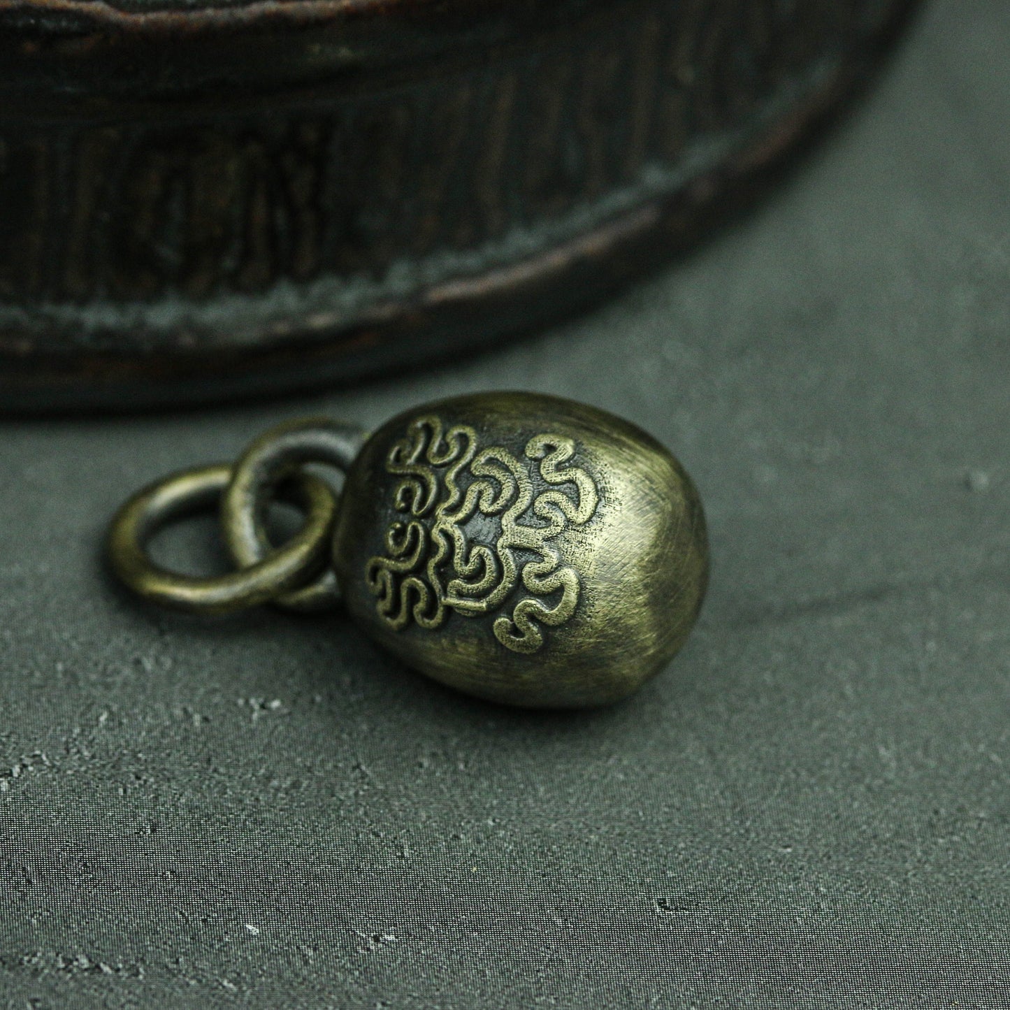 Dharma egg brass pendant tumbler solid handmade jewelry