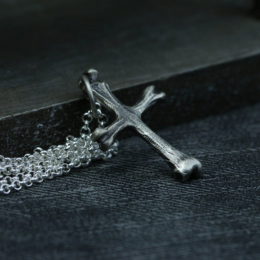 925 Sterling Silver Cross Pendant Necklace, Christian Religious Jewelry, Cross Silver Necklace, Gift for Him - Handmade