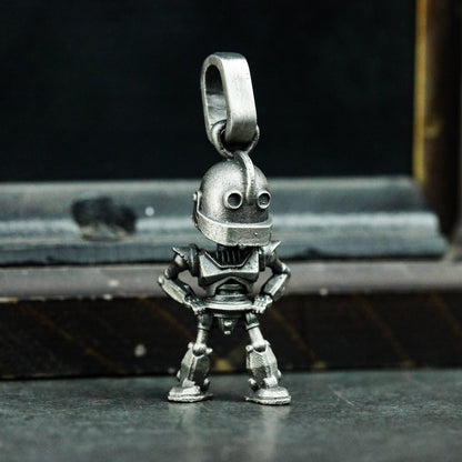 Iron Giant 925 silver pendant necklace, robot silver necklace, Iron Giant, men's pendant, gift for him-Craftsmen made - SATANHORN
