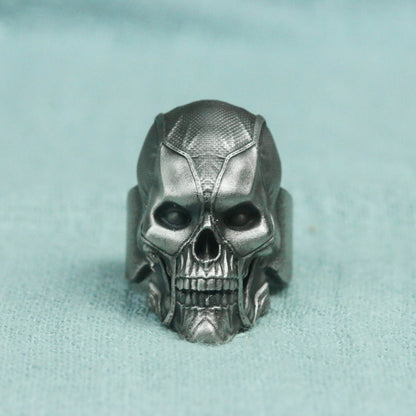 Dual-Blade Skull Ring - Unisex 925 Silver Artisan Jewelry for Everyday Edge - SATANHORN