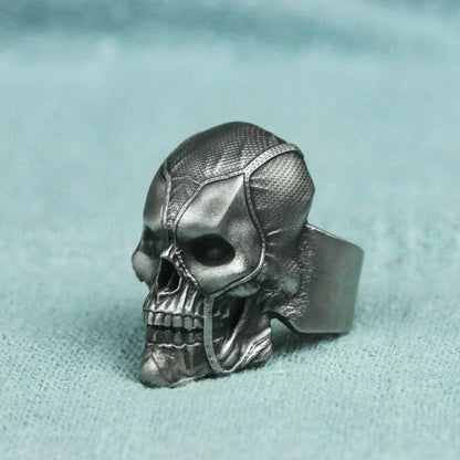 Dual-Blade Skull Ring - Unisex 925 Silver Artisan Jewelry for Everyday Edge - SATANHORN