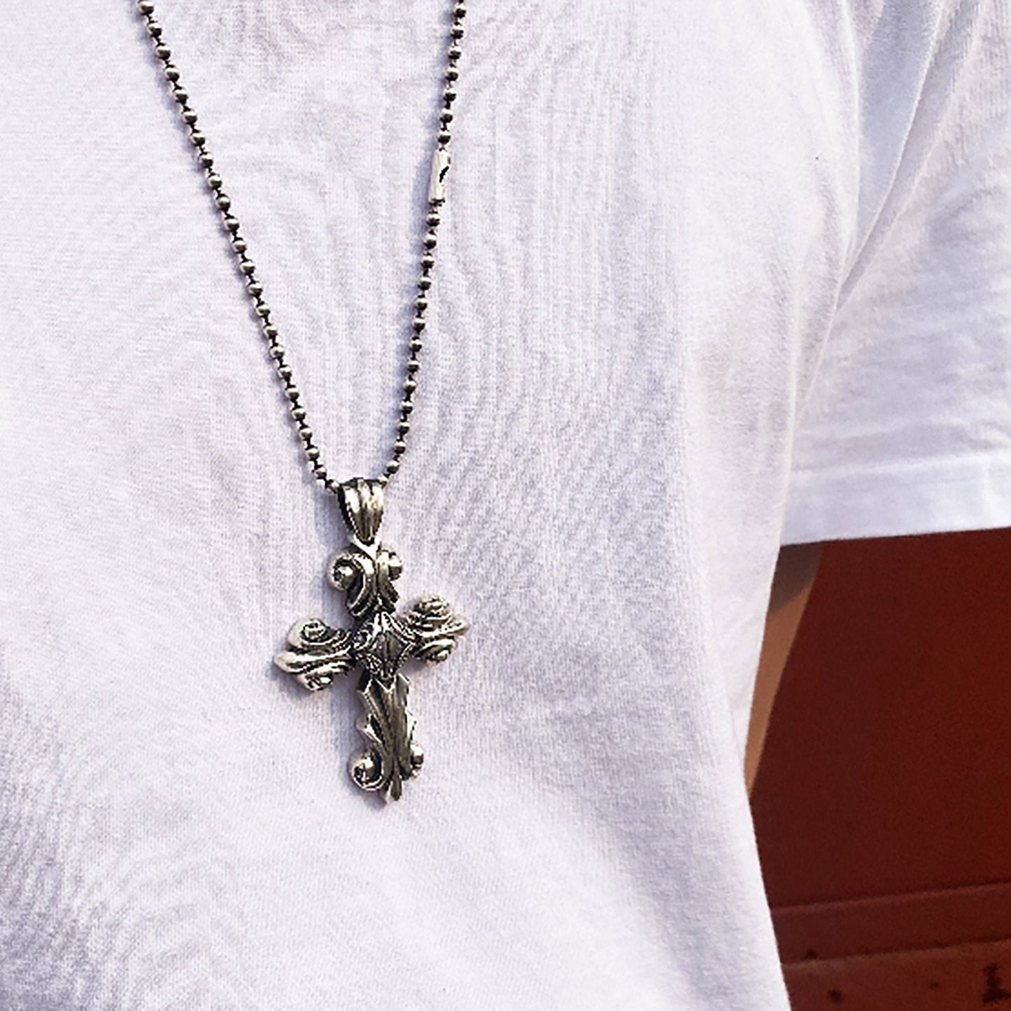 Baroque Cross Pendant | Religious Pendant | Catholic Jewelry | Cult Cross | Rustic Cross | Souvenir