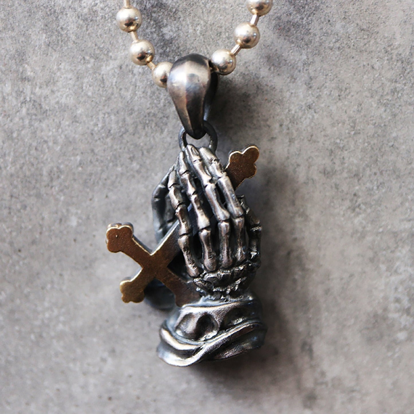 Skeleton Hand Sterling Silver Necklace | Skeleton Hand Necklace | Skeleton Hand | Rock Skull Hand Pendant | Men's Necklace