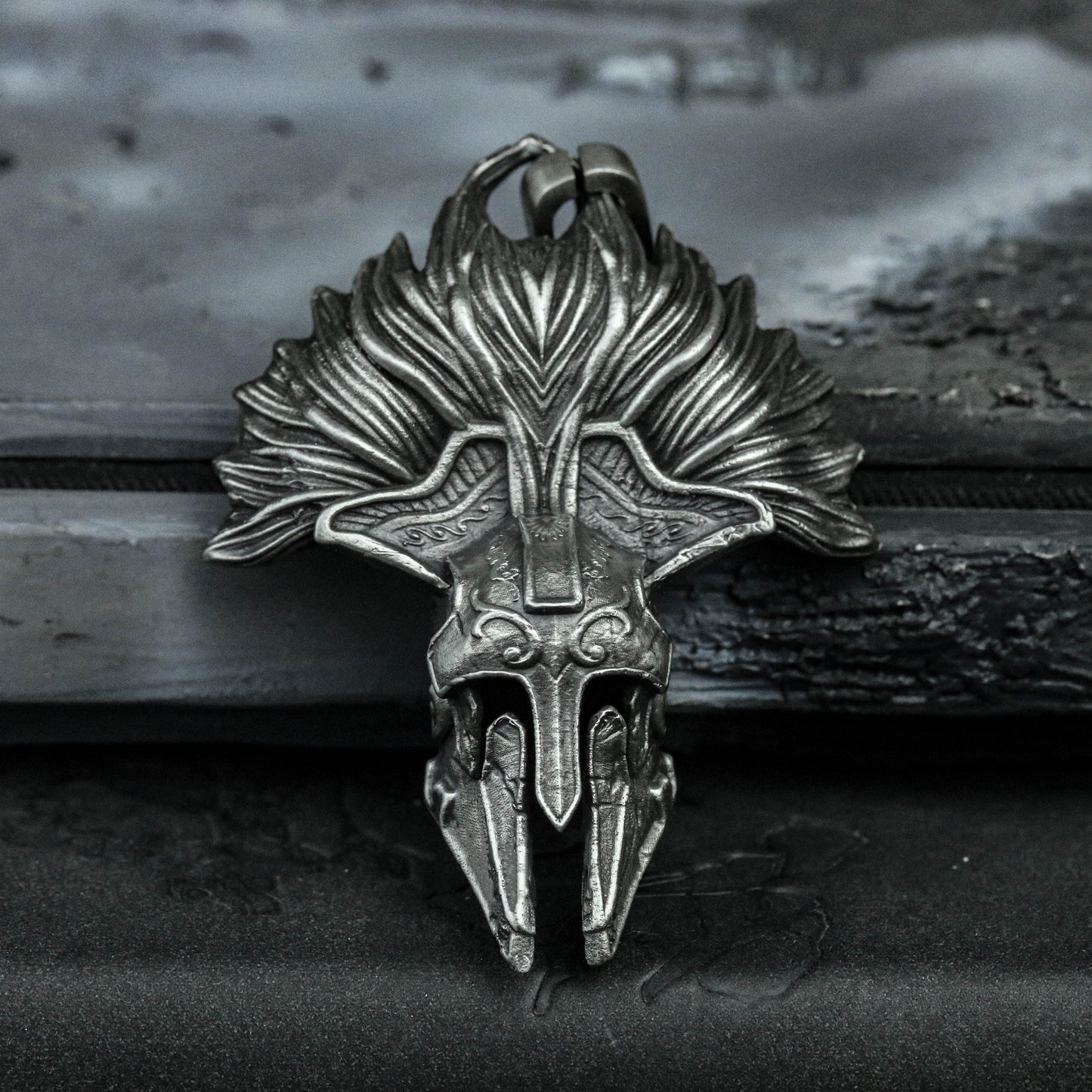 925 Sterling Silver Spartan Helmet Pendant Necklace, Warrior Helmet Necklace, Warrior Pendant, Men's Necklace - Handmade