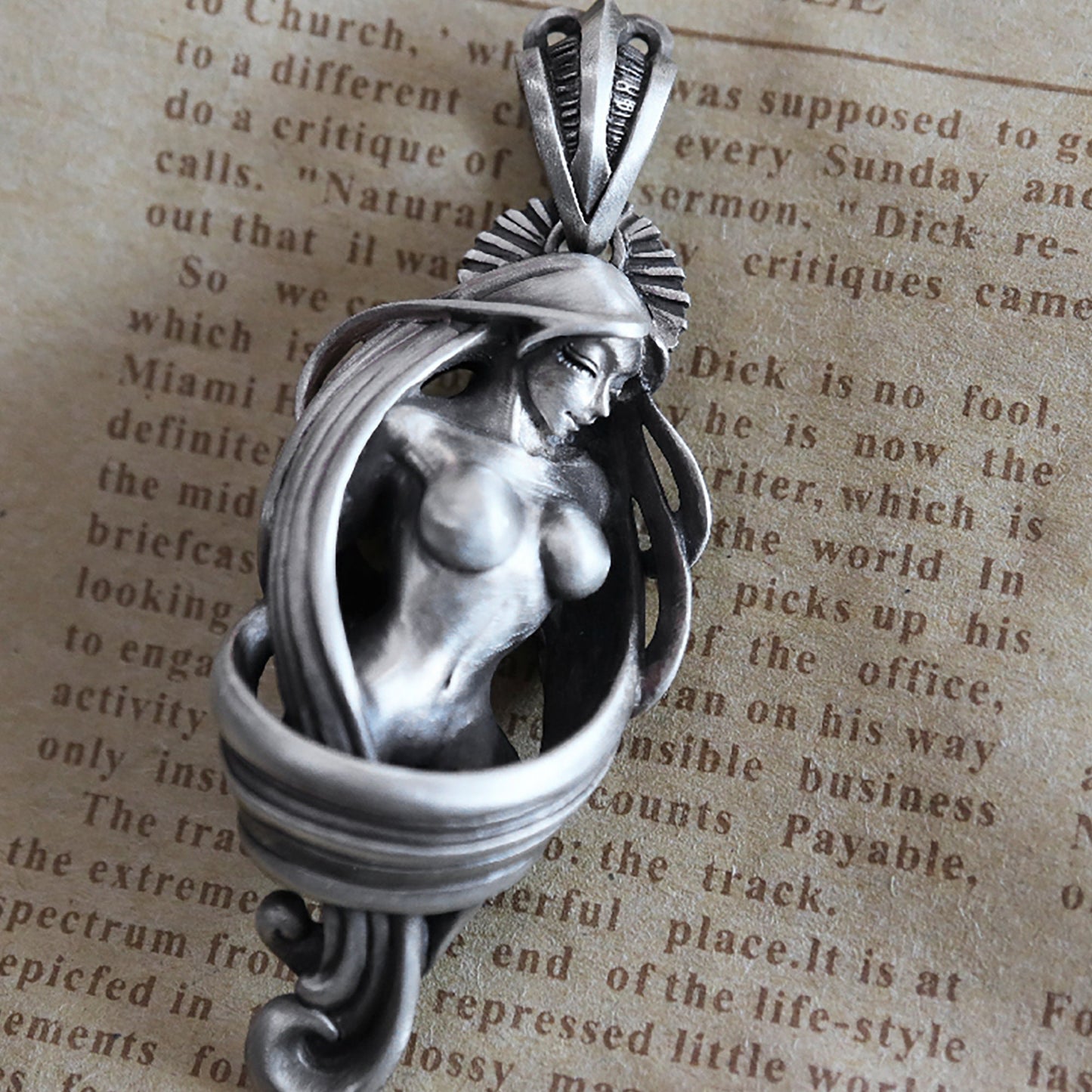 Nude Goddess Silver pendant|Nude Girl pendant|Goddess pendant|Bohemian pendant|Fairy pendant|A Gift for Her