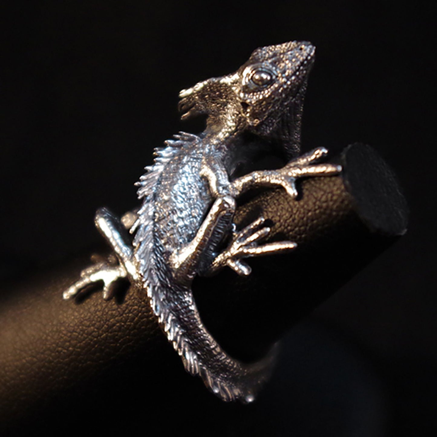 Bearded dragon 925 sterling silver ring, bearded dragon silver ring, silver bearded dragon ring, reptile, man ring - handmade ring