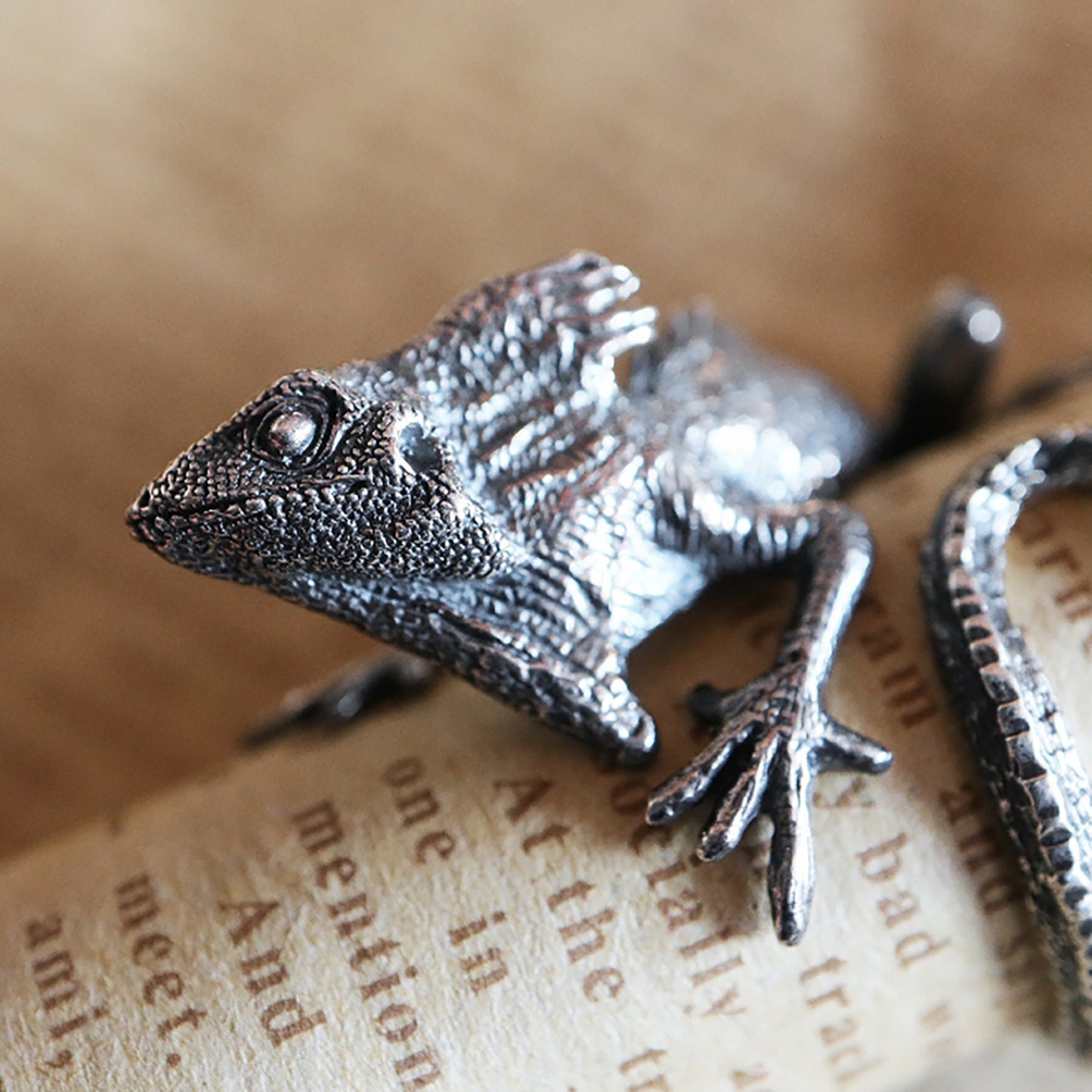 Bearded dragon 925 sterling silver ring, bearded dragon silver ring, silver bearded dragon ring, reptile, man ring - handmade ring