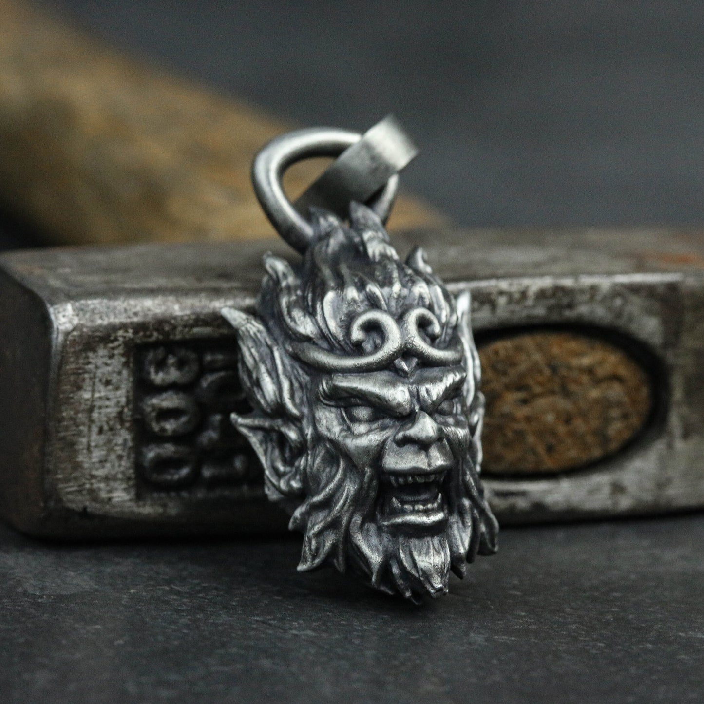 925 Sterling Silver Monkey King Necklace Pendant, Journey to the West Pendant, Black Myth: Wukong, Monkey Pendant - Handmade