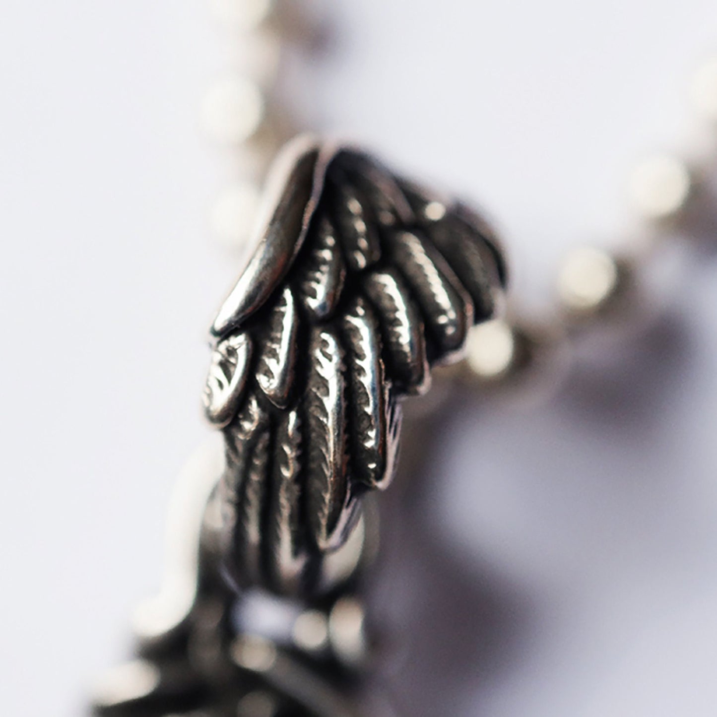 Angel Wing Silver Pendant|Wing Pendant|Feather Necklace|Silver Angel Wing Necklace|Oxidized Wings