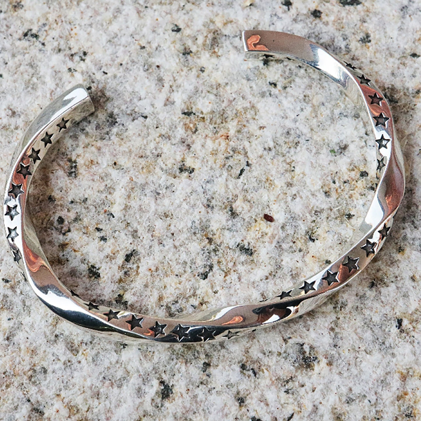 Star Twisted Silver Bracelet|Star Bracelet|Twisted Silver Bracelet|Five-pointed Star Bracelet|Lover Jewelry|925 Sterling silver