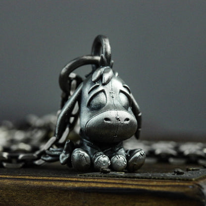 Muppet Donkey 925 Silver Pendant Necklace, Puppet Donkey Pendant, Cute Doll, Cute Donkey Jewelry, Gothic Gift-Craftsman made - SATANHORN