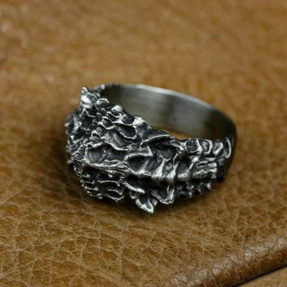 High Quality Rings for Men - Human Spine 925 Sterling Silver Ring Spine Ring Spine Jewelry Abstract Design Gift for Him - Handmade.
