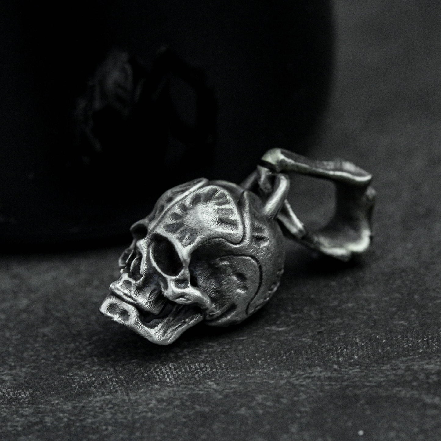 Skull Necklace-Humanoid Skull Pendant, Silver Skull, Gothic Necklace, Baby Skull