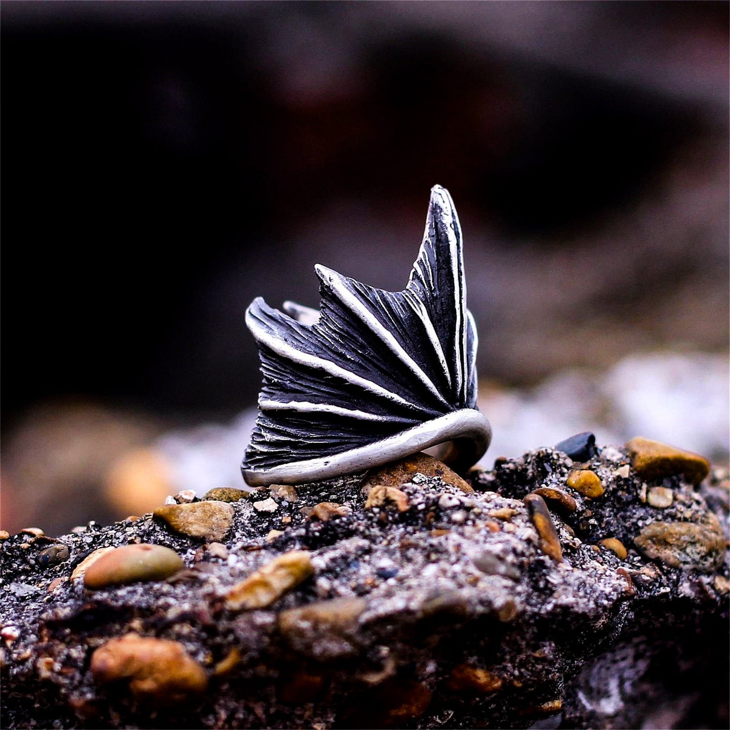 Gothic Devil Wings 925 Silver Ring, Devil Ring, Crown Ring, Wing Silver Ring, Men's Ring, Gothic Ring-Craftsmen made