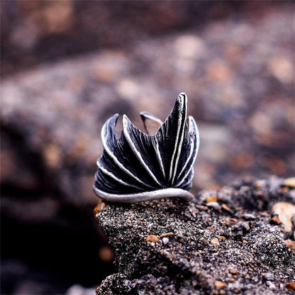 Gothic Devil Wings 925 Silver Ring, Devil Ring, Crown Ring, Wing Silver Ring, Men's Ring, Gothic Ring-Craftsmen made - SATANHORN