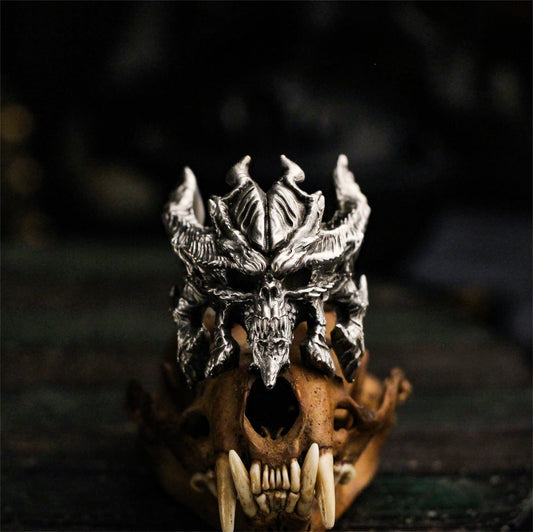 Shadow Lord Ring - 925 Sterling Silver Diabolical Power Symbol Jewelry - SATANHORN