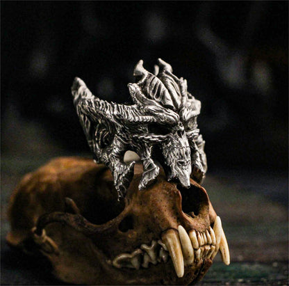 Shadow Lord Ring - 925 Sterling Silver Diabolical Power Symbol Jewelry - SATANHORN