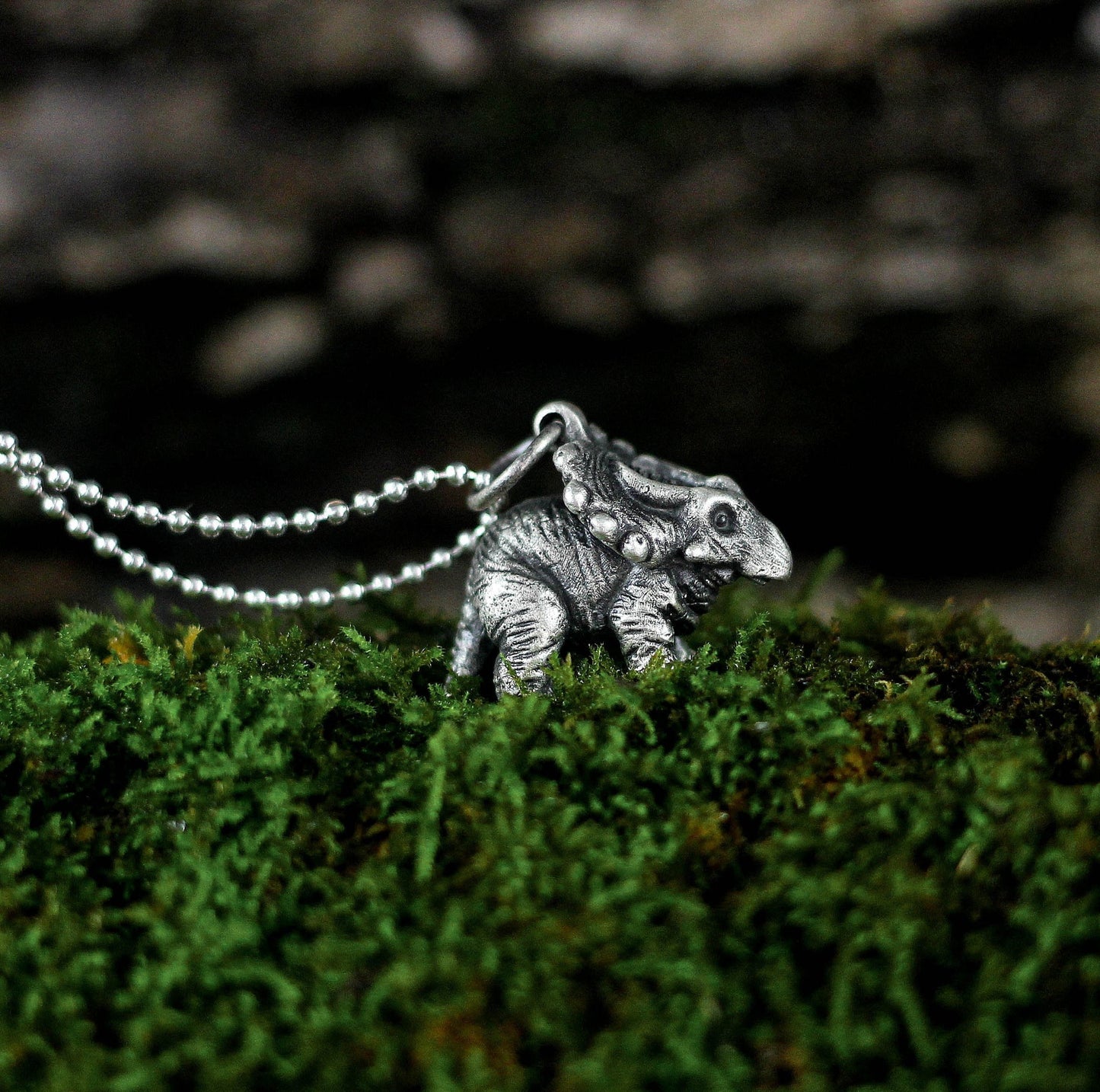 Dinosaur 925 Silver Necklace|Dinosaur Pendant|Dinosaur Jewelry|Triceratops Pendant|Triceratops|Ingenuity