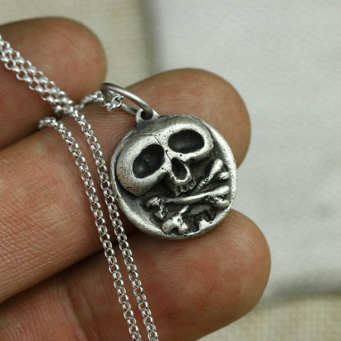 925 Sterling Silver Skull Pendant, Gothic Jewelry, Skull Necklace, Personalized Jewelry, Birthday Gifts, Gifts for Boyfriend - Handmade