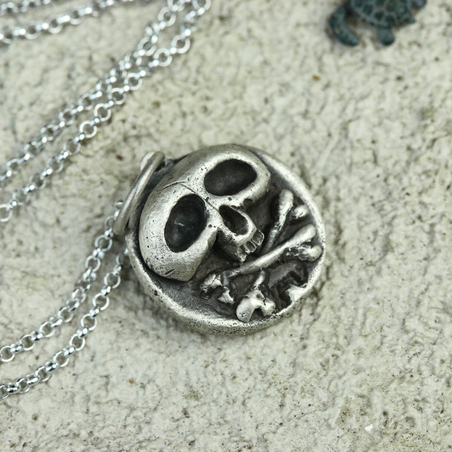 925 Sterling Silver Skull Pendant, Gothic Jewelry, Skull Necklace, Personalized Jewelry, Birthday Gifts, Gifts for Boyfriend - Handmade