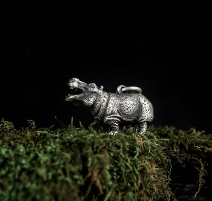 Hippo 925 Silver Pendant|Hippo Necklace|Hippo Pendant|Natural Necklace|Animal Jewelry