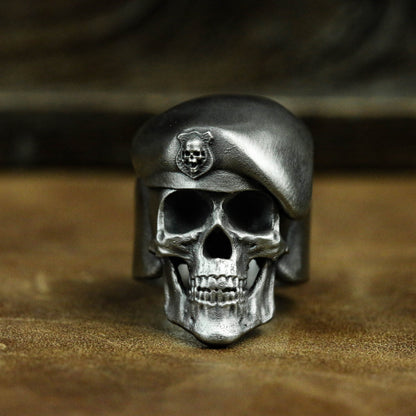 Skull Expendables silver ring, Stallone ring, Expendables movie, handmade silver ring, men's configuration, tough guy jewelry-craftsman made - SATANHORN