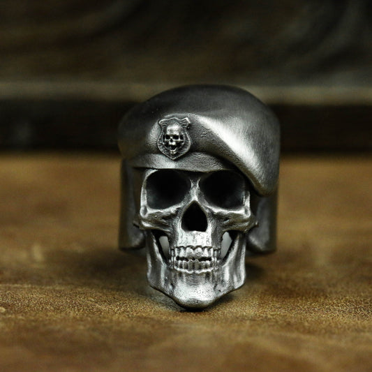 Skull Expendables silver ring, Stallone ring, Expendables movie, handmade silver ring, men's configuration, tough guy jewelry-craftsman made - SATANHORN