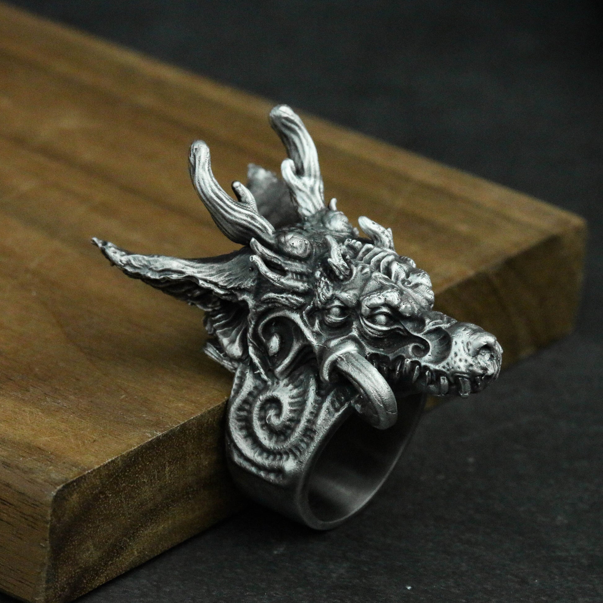 Dragons Nine Sons-ChaoFeng-925 Silver Ring-Handmade Ring-Myths and Legends - SATANHORN