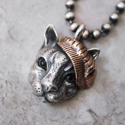 Cat Head 925 Silver Pendant | Cat Head Pendant | Cat Head Necklace | Animal Necklace | Cute Jewelry