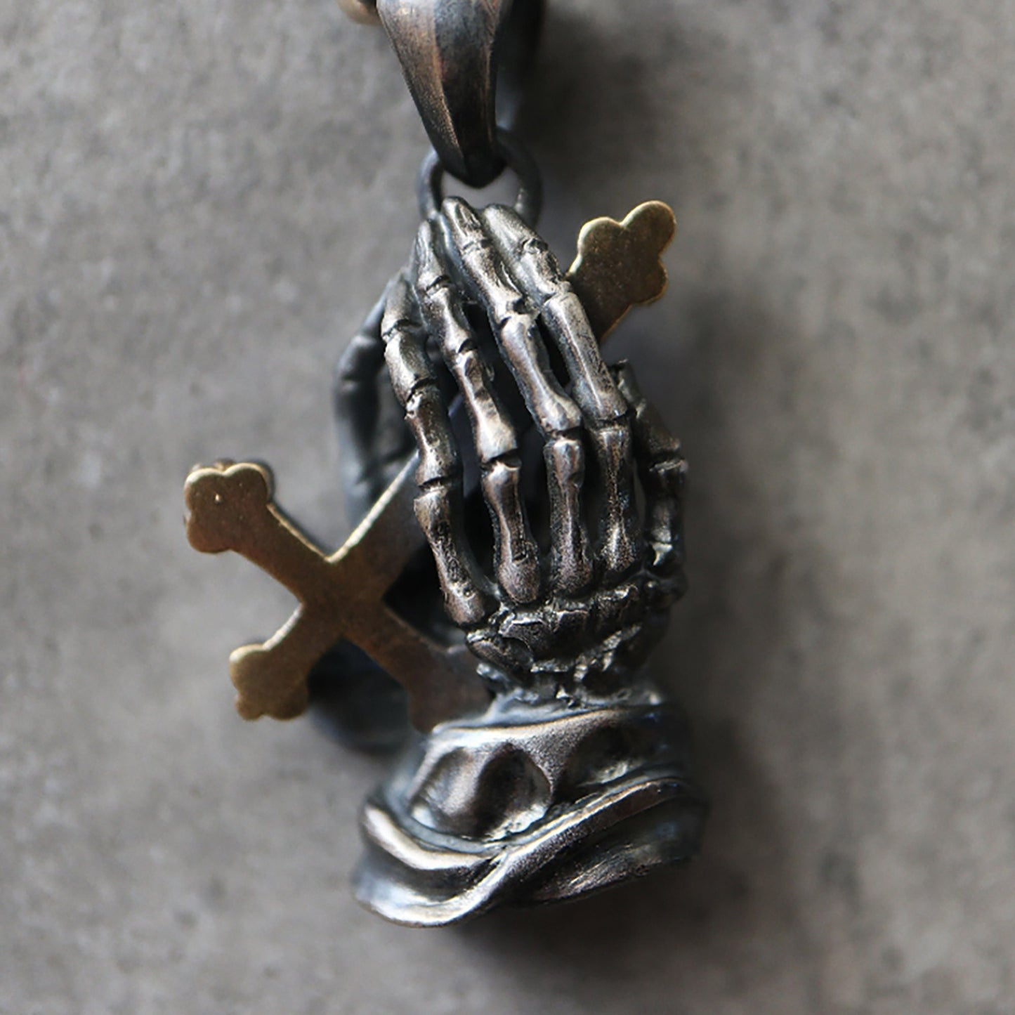 Skeleton Hand Sterling Silver Necklace | Skeleton Hand Necklace | Skeleton Hand | Rock Skull Hand Pendant | Men's Necklace