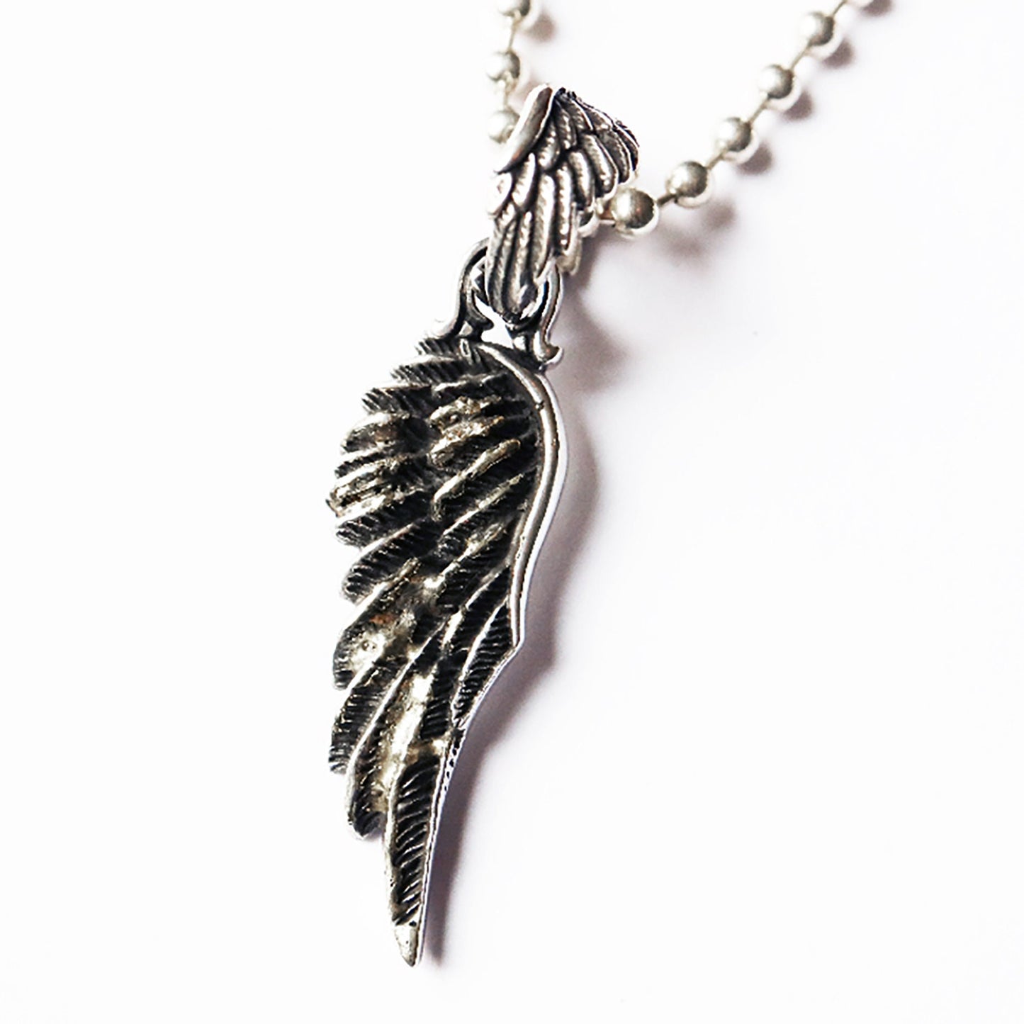 Angel Wing Silver Pendant|Wing Pendant|Feather Necklace|Silver Angel Wing Necklace|Oxidized Wings