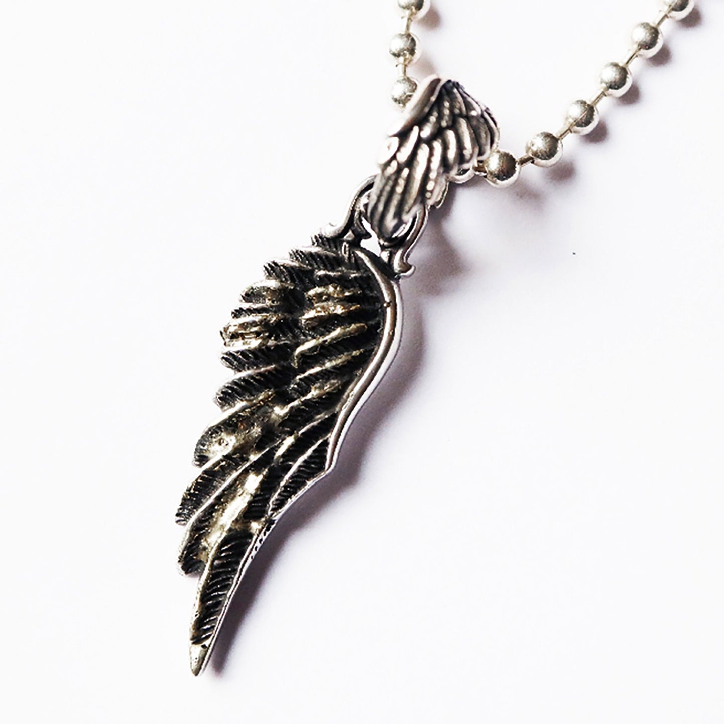 Angel Wing Silver Pendant|Wing Pendant|Feather Necklace|Silver Angel Wing Necklace|Oxidized Wings