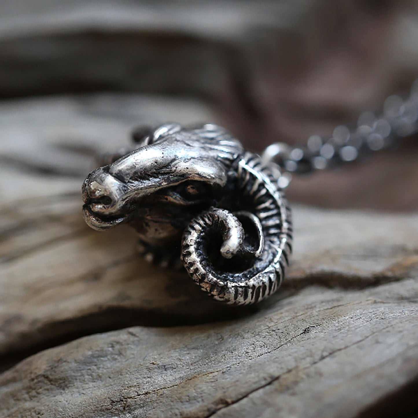 925 sterling silver satan goat head pendant, Aries jewelry, goat pendant, goat necklace, gift for him-craftsman made