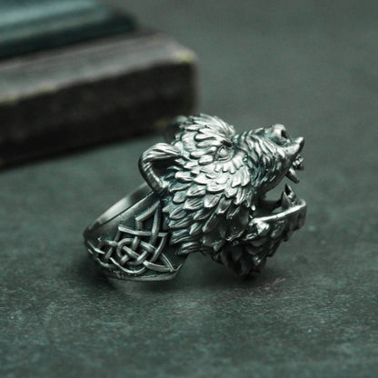 Black bear 925 silver ring, roaring brown bear silver ring, handmade silver ring, unique charm silver ring - SATANHORN