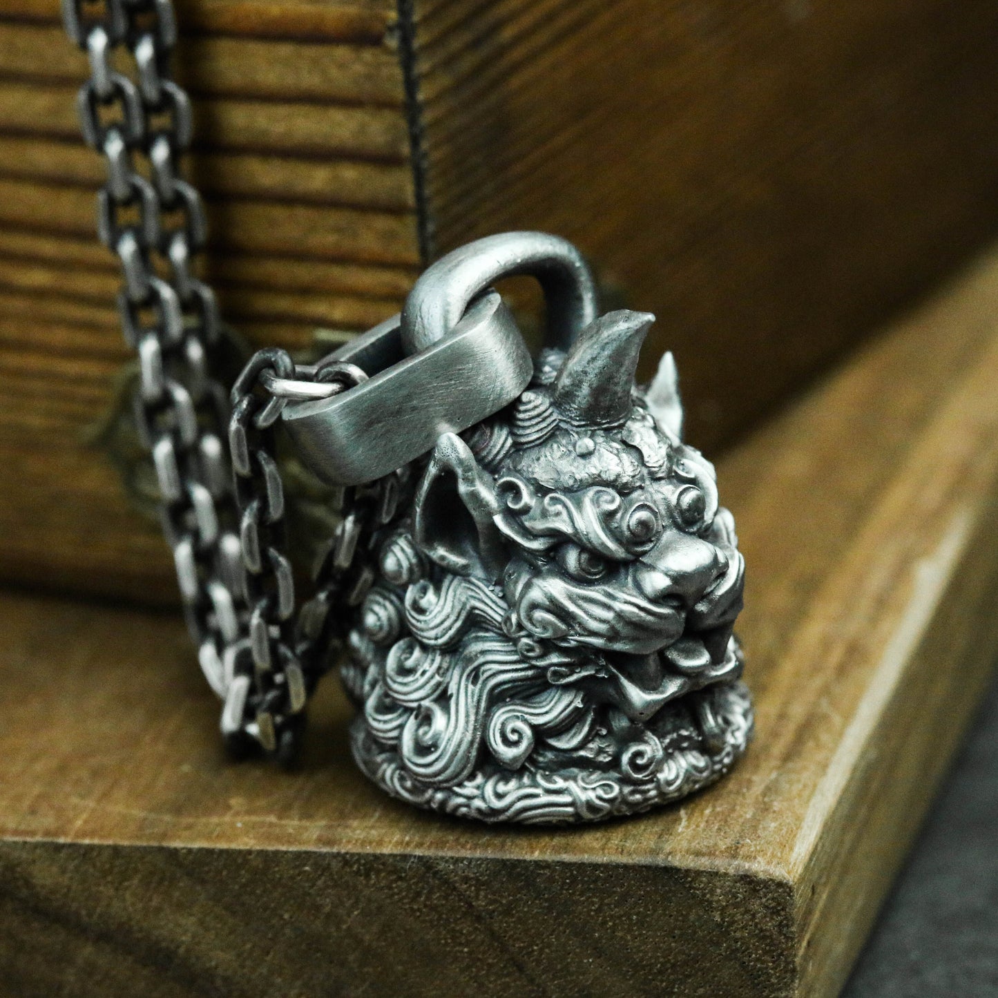 Pixiu 925 Silver Pendant Necklace, Unicorn Silver Necklace, Handmade Silver Pendant, Tang Lion Chinese Style