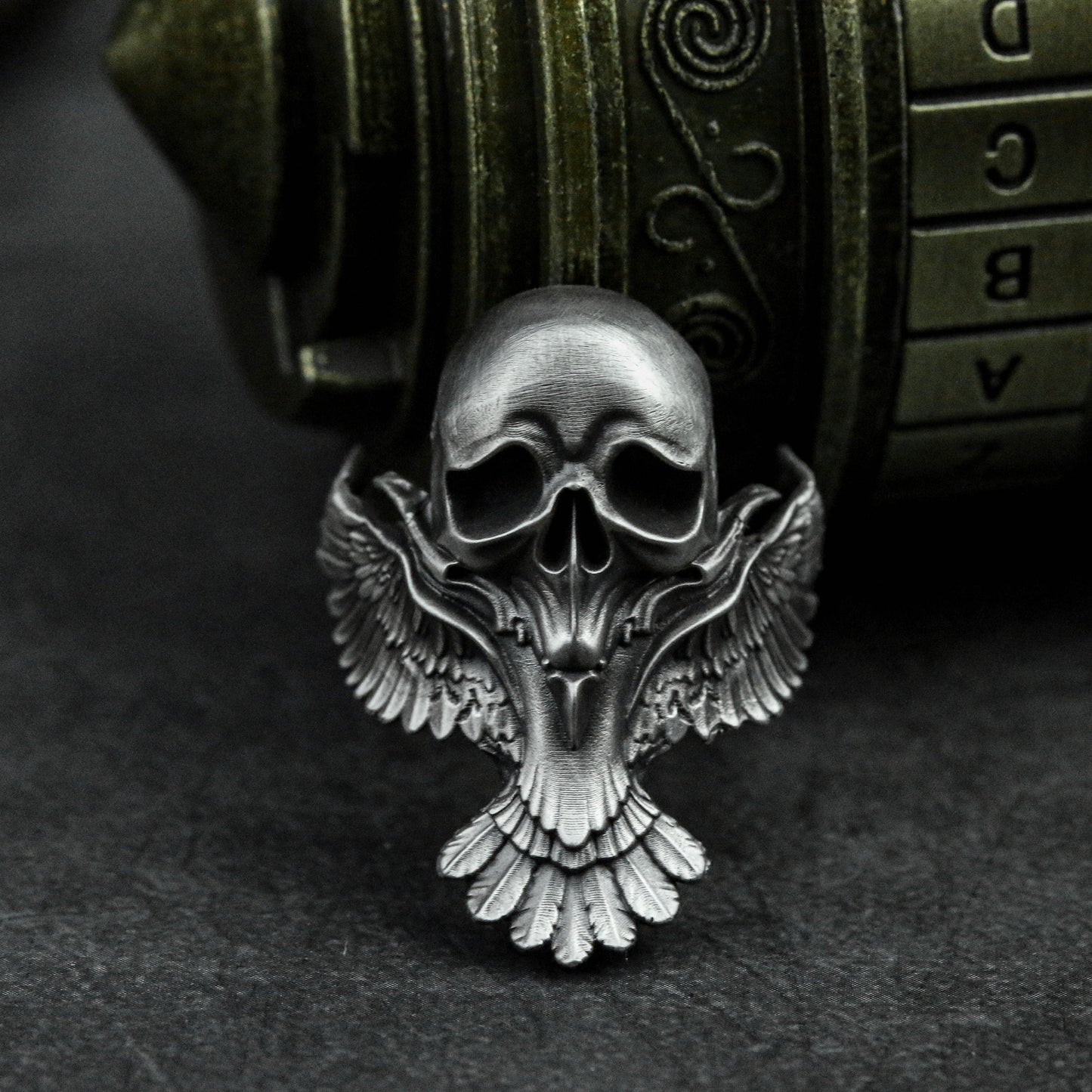 925 sterling silver skull wings ring-skeleton wings ring-skeleton ring-skeleton jewelry-gothic jewelry-personalized