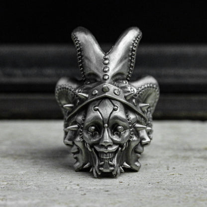 Royal Flush Smirk Ring - 925 Sterling Silver Card Shark Jewelry