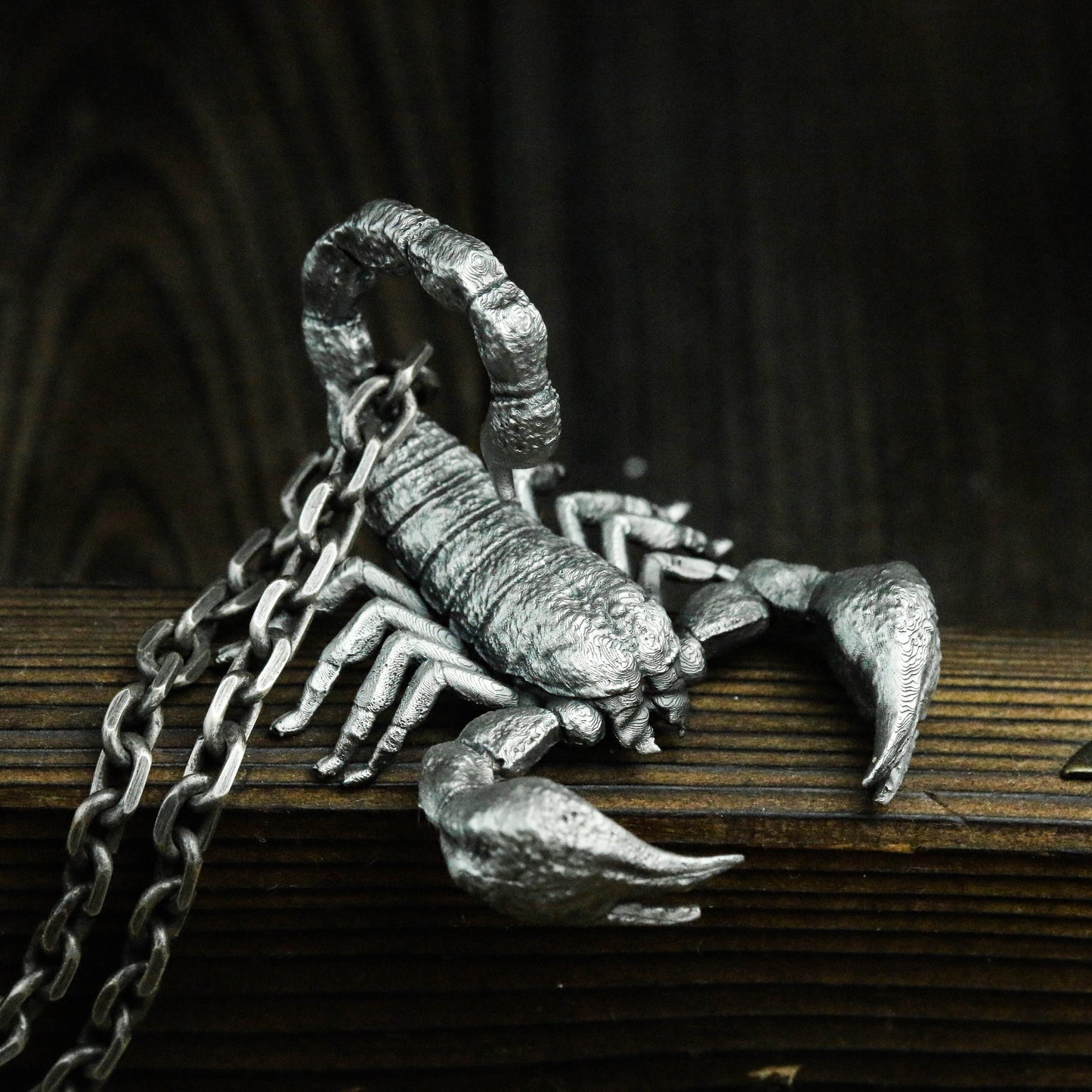 Poisonous Scorpion 925 Silver Pendant Necklace, Scorpion Accessories, Silver Scorpion Animal Necklace, Scorpion Lovers