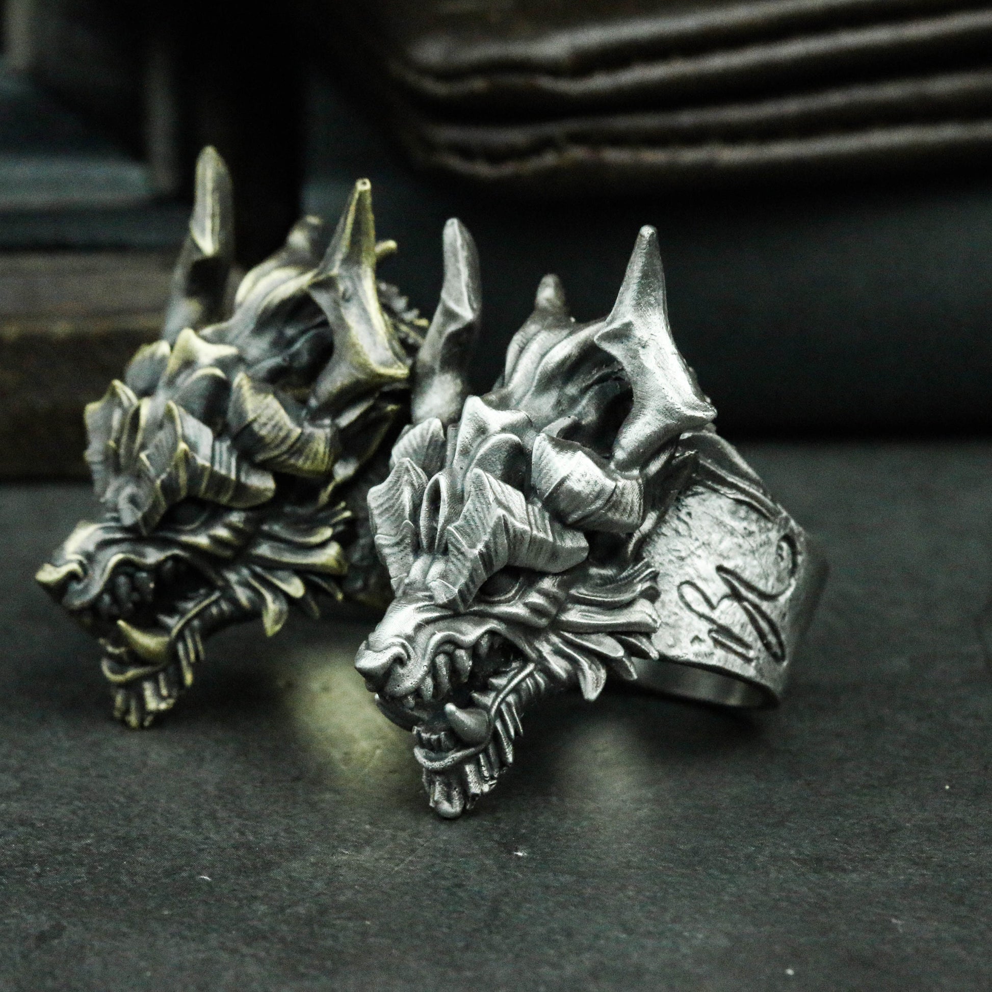Dragons Nine Sons-HOU-925 Silver Ring-Handmade Ring-Myths and Legends - SATANHORN