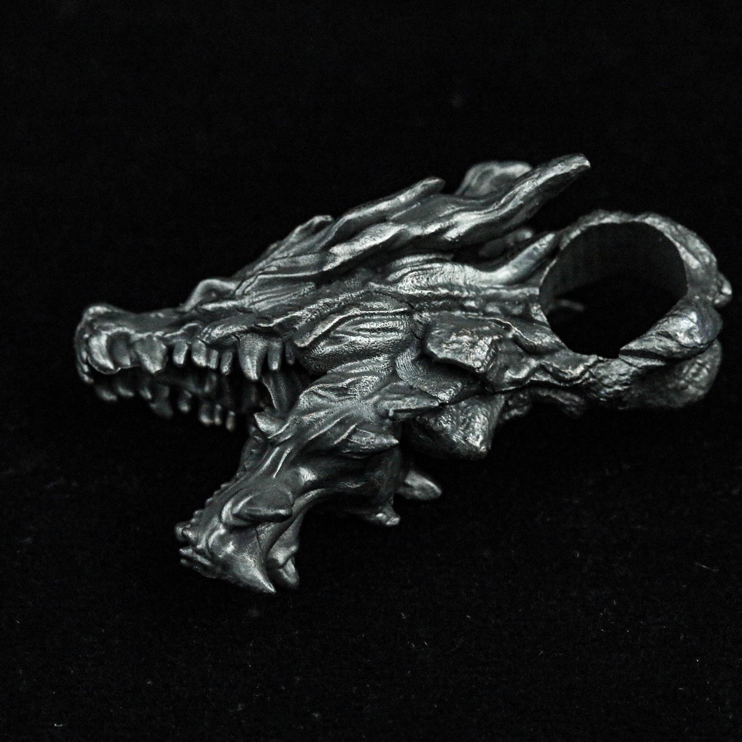 Skull pendant, Chinese style, howling dragon silver pendant, roaring dragon head brass pendant, evil dragon, howling dragon,