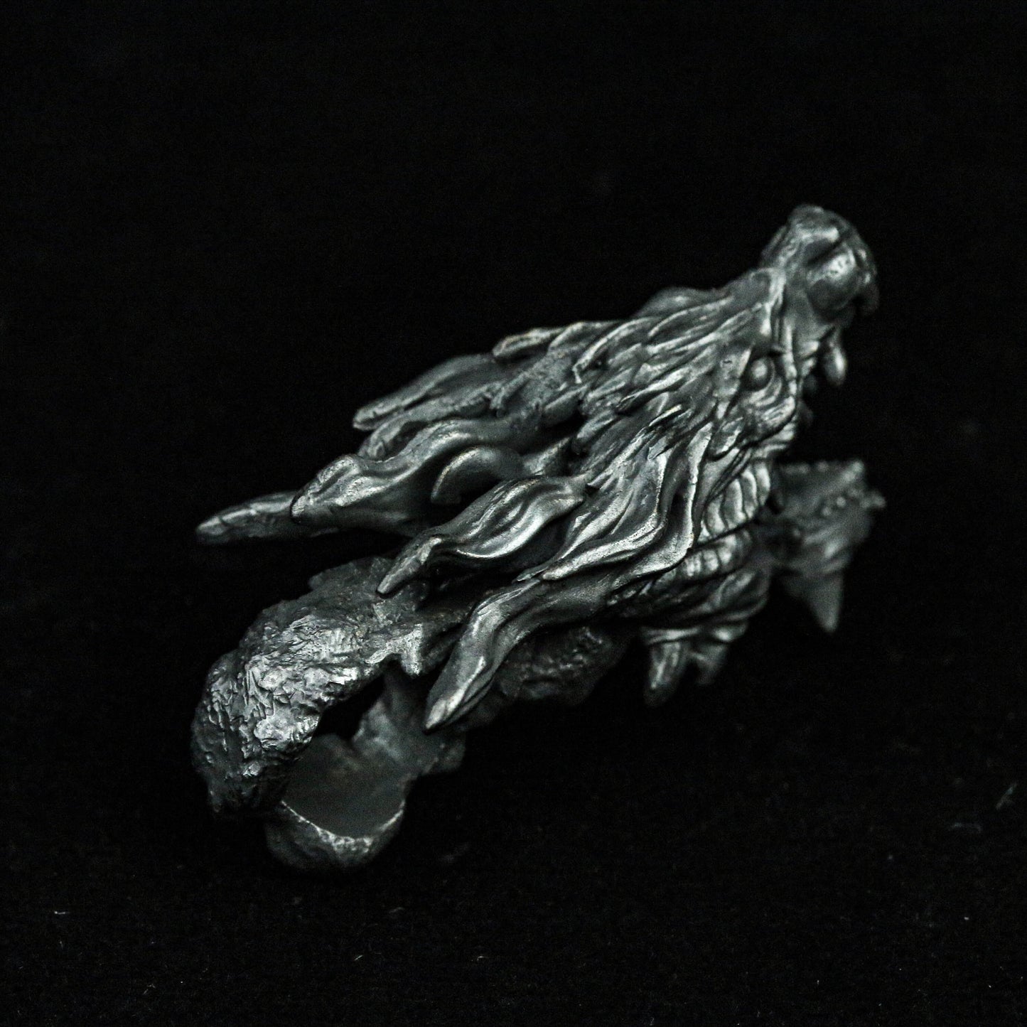 Skull pendant, Chinese style, howling dragon silver pendant, roaring dragon head brass pendant, evil dragon, howling dragon,