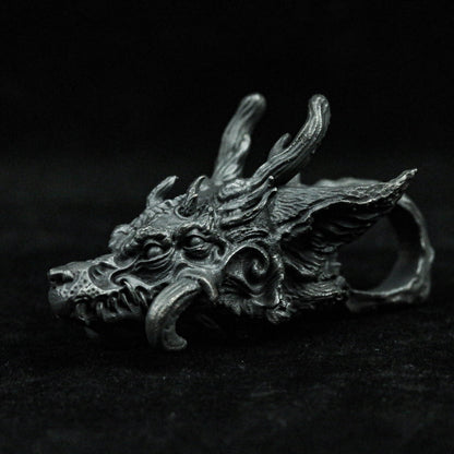 Dragon Nine Children Laughing Wind Pendant, Dragon Head Pendant, Large Silver Pendant, Brass Pendant, Skull Pendant, Chinese Style Pendant