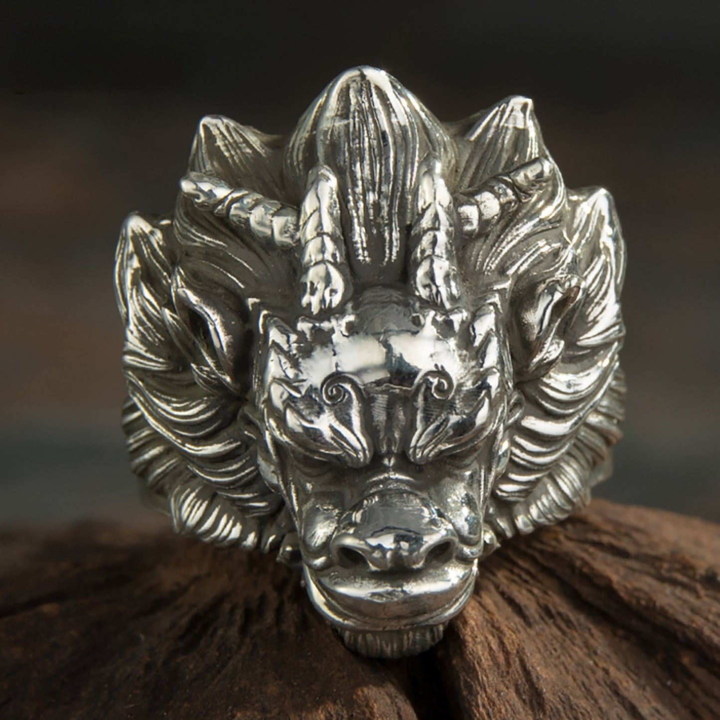 925 sterling silver Dragon head ring,Silver dragon ring,Dragon jewelry,Men's pendant
