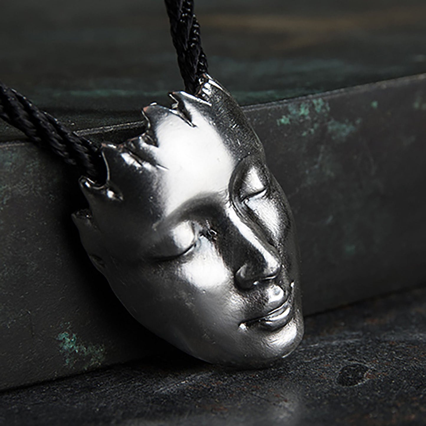 925 Sterling Silver Mask Pendant Necklace, Mystic Polished Mask Necklace, Mask Pendant, Unisex Necklace - Handmade