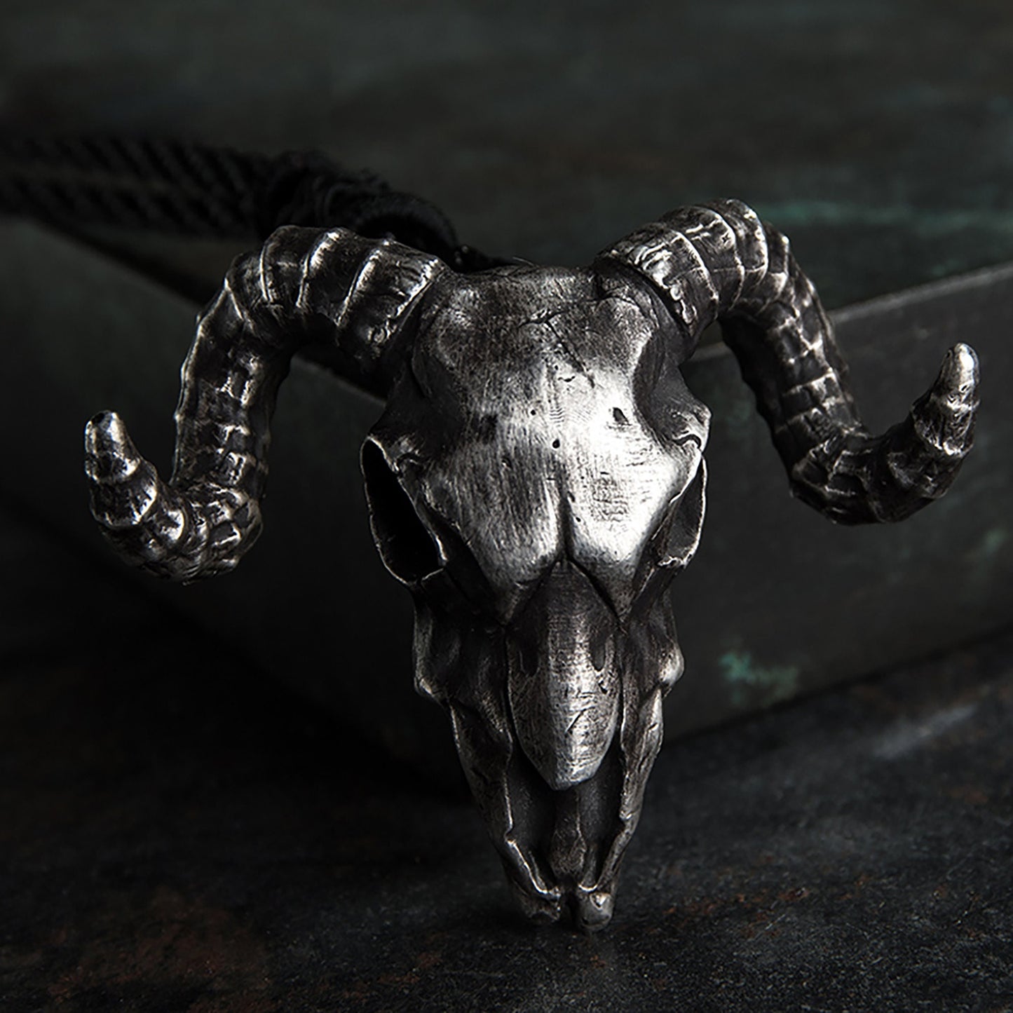 925 Sterling Silver goat Satan Pendant Necklace, Gothic Satan Necklace, Sheep Head Pendant, Aries Jewelry, Men's Necklace - Handmade