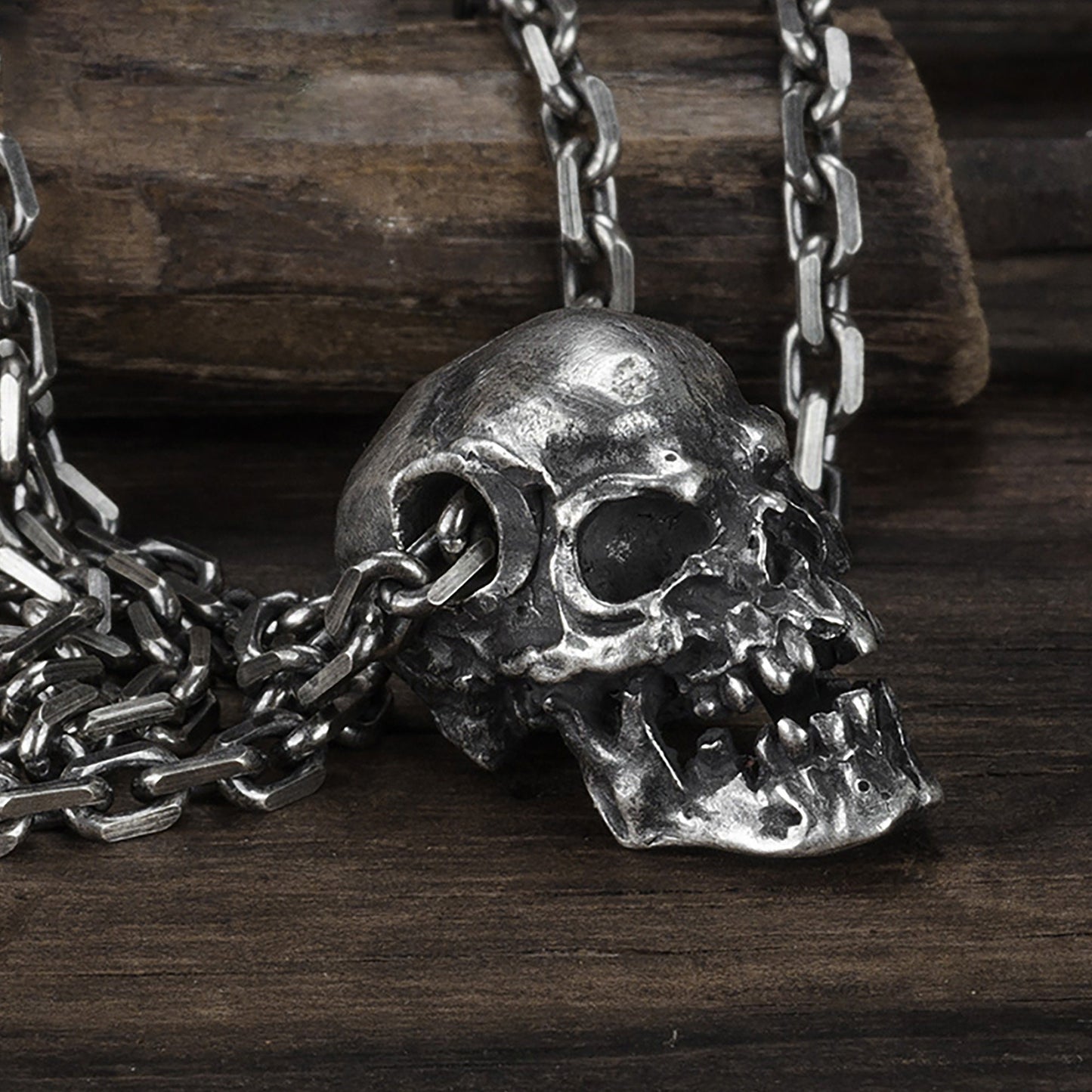 925 sterling silver skull pendant necklace, vintage pendant, Sterling Silver Ghost Vintage Gothic Necklace - Artisan Made