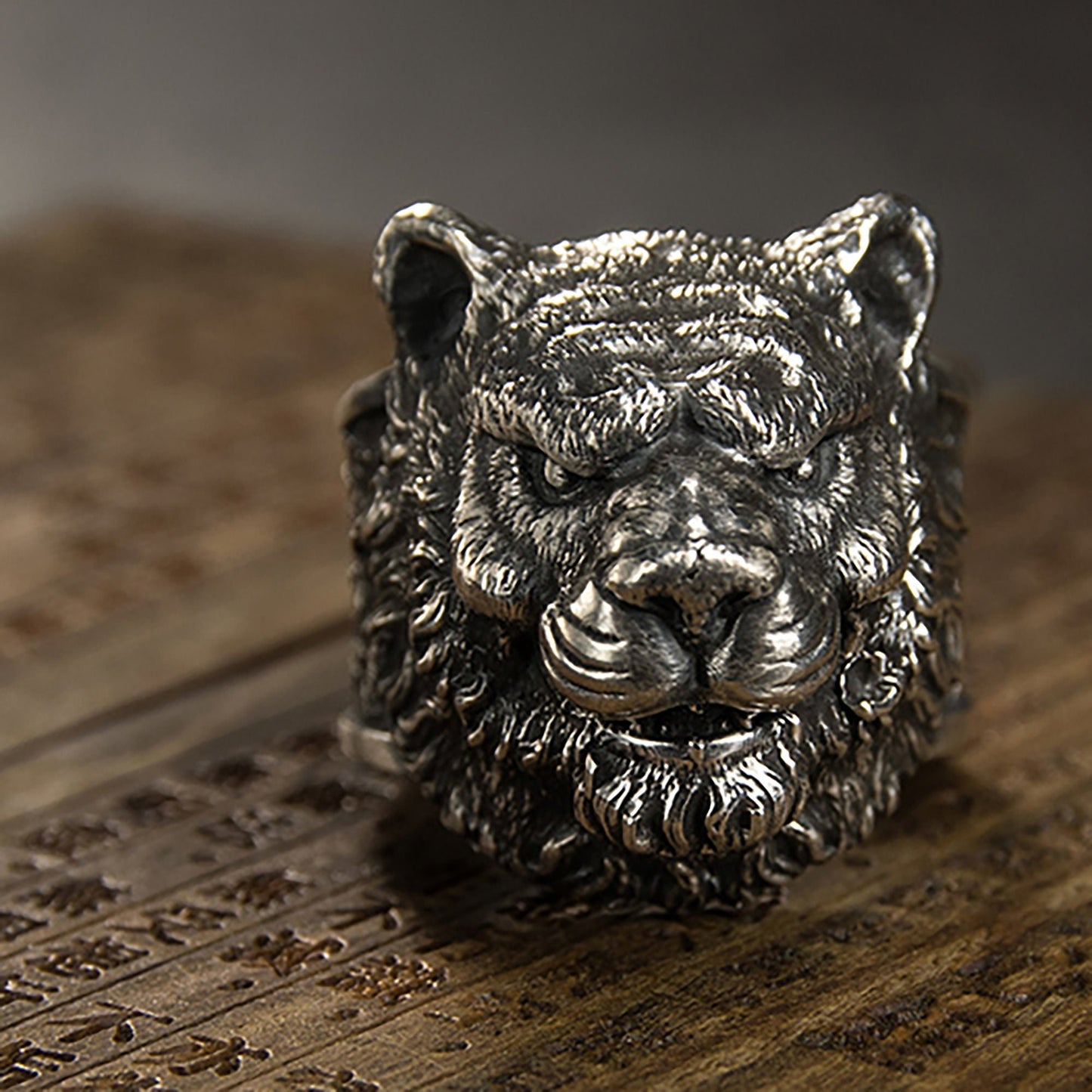 Handmade sterling silver tiger ring, wild cat animal ring, tiger jewelry, tiger ring, men's ring